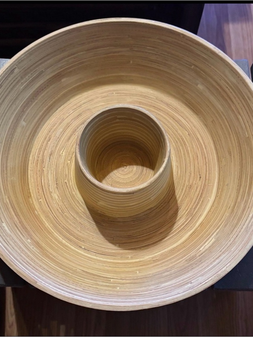 Bamboo Chip and Dip Serving Bowl